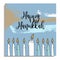 Hanukkah greeting card with hand drawn candles from menorah candleholder. Vector illustration, artistic background with