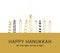 Hanukkah greeting card , Jewish holiday symbols. golden hanukkah menora and candles