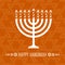 Hanukkah greeting card with Menorah candle. Happy jewish holiday of Hanukkah. Template for greeting cards, banners, brochures.