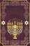 Hanukkah greeting card with menorah design