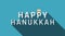 Hanukkah holiday greeting with sufganiyah icon and english text