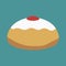 Hanukkah holiday Sufganiyah flat design icon