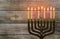 Hanukkah jewish holiday with menorah candelabra