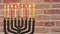 Hanukkah jewish holiday with menorah candelabra