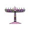 Hanukkah. Jewish religious holiday. Chanukah candle colorful. Multi-colored stained. Doodle, zentangl, hand draw sketch