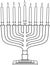 Hanukkah Lamp Hanukkiah Coloring Page