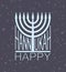 Hanukkah logo Menorah emblem for Jewish holiday. Traditional rel