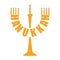 Hanukkah logo. Menorah symbol. Jewish religious holiday. Vector