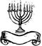 Hanukkah Menorah with Banner