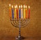 Hanukkah menorah with Burning candles