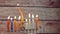 Hanukkah menorah with candles happy burning