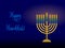 Hanukkah menorah with congratulation, card for jewish holiday