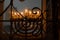 Hanukkah menorah on the eighth night of the Festival of Lights