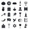 Hanukkah menorah icon set, simple style