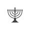 Hanukkah menorah icon vector, filled flat sign, solid pictogram isolated on white.