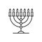 Hanukkah Menorah isolated vector candlestick