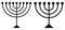 Hanukkah Menorah jewish candelabrum black sign