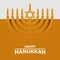 Hanukkah Menorah on Light yellow Background. Happy Hanukkah text typography.