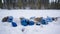 Hanukkah ornaments in snow