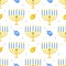 Hanukkah seamless pattern background with menorah and dreidel.