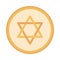 Hanukkah, star of David badge decoration flat icon