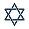 Hanukkah, star of David judaism sign silhouette icon