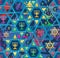 Hanukkah star line bright symmetry seamless pattern