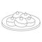 Hanukkah Sufganiyah Isolated Coloring Page