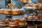 Hanukkah Sufganiyot Doughnuts with Star of David Decoration Illuminated by Soft Candlelight