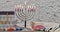 Hanukkah symbols on a Hanukkiah Menorah are symbols of Jewish holiday Hanukkah