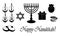 Hanukkah symbols set