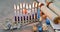 Hanukkiah Menorah candle light during traditional celebration Hanukkah Jewish religion holiday symbol
