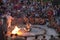 Hanuman on fire part of kecak dance at Uluwatu temple ,Bali