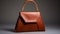 Hanya Bag: Bold And Angular Brown Leather Handbag With Modular Constructivism