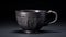 Hanya Cup: Smooth Tea Cup With Dark Silver And Bronze Style