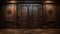 Hanya Door: A Detailed Rendering Of A Dark Wooden Door With Biblical Grandeur