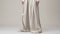 Hanya Pants: Ivory Silk Wide Leg Pants In Angura Kei Style