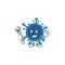 Happily Mechanic coronavirus desease cartoon character design