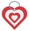 Happiness, heart keychain Vector Icon editable