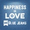 Happiness is love and blue jeans, Quote Typographic Background