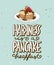 Happiness is a pancake breakfast with pancake sketch. Handwritten lettering