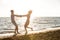 Happiness and romantic Scene of love couples partners on the Beach