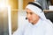Happiness and smiling Young Arab middle eastern business man with headphones, Professional operator service concept