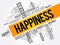 HAPPINESS word cloud collage, concept background
