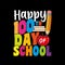 Happy 100th day of school. Congratulatory lettering for the celebration of the hundredth day of the student of the school. Vector
