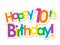 HAPPY 10th BIRTHDAY! colorful stickers