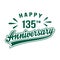 Happy 135th Anniversary. 135 years anniversary design template.