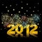 Happy 2012 over black