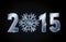 Happy 2015 new year card with diamond snowflake
