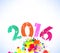 Happy 2016 new year with colorful background